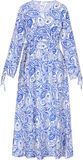 usha FESTIVAL Usha Wrap Maxi Dress Navy Paisley Viscose/Polyester