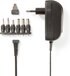 Nedis Universele AC-Stroomadapter - 18 W - 3 - 12 V DC - 1.5 / 2.1 A - Zwart