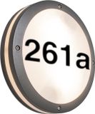 QAZQA Storm R - Huisnummer verlichting - 2 Lichts - Ø30 cm - antraciet | 8718881036996