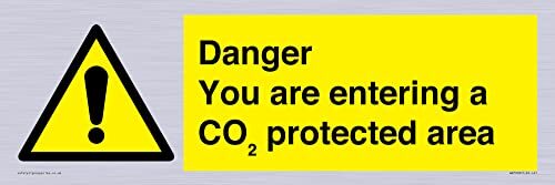 Viking Signs Gevaar dat u een CO2-beschermd gebied teken betreedt - 450x150mm - L41