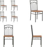 vidaXL Eetkamerstoelen 4 stuks MDF bruin