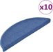 vidaXL Tapis d'escalier 10 pièces 56x17x3 cm Bleu