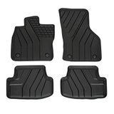 J&J AUTOMOTIVE 3D-ecologische rubberen vloermatten compatibel met Golf 7 2012-2019, bevestigingssysteem, hoge rand, geurloos, zwart, antislip, alle seizoenen