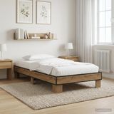 vidaXL Bedframe Artisanaal eiken 80 x 200 cm Bewerkt hout
