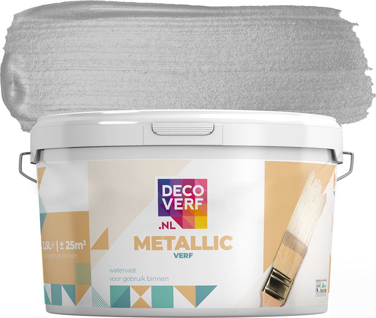 Decoverf.nl Decoverf metallic verf zilver 2.5L