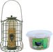 BOON Vogel voedersilo voor kleine vogels metaal groen 36 cm inclusief 4-seizoenen mueslimix vogelvoer - Vogel voederstation