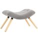 Rowanmere Pouf Design Scandinave Assise Courbée Tissu Polaire Gris Bois Hêtre 120 Kg