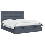 vidaXL Ottomaanse Bed met Matras en LED Donkergrijs 180 x 200 cm