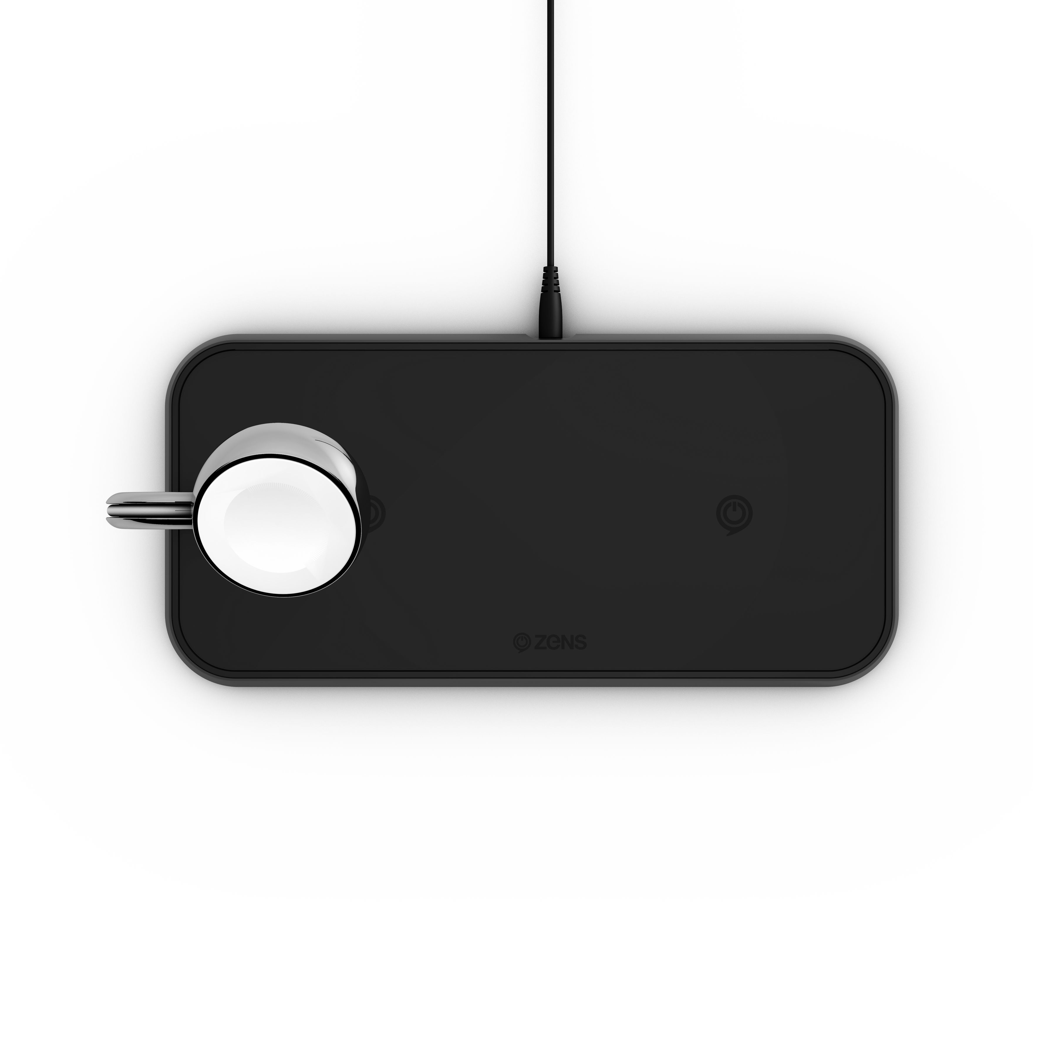 ZENS Dual+Watch Aluminium Draadloze Oplader - Zwart