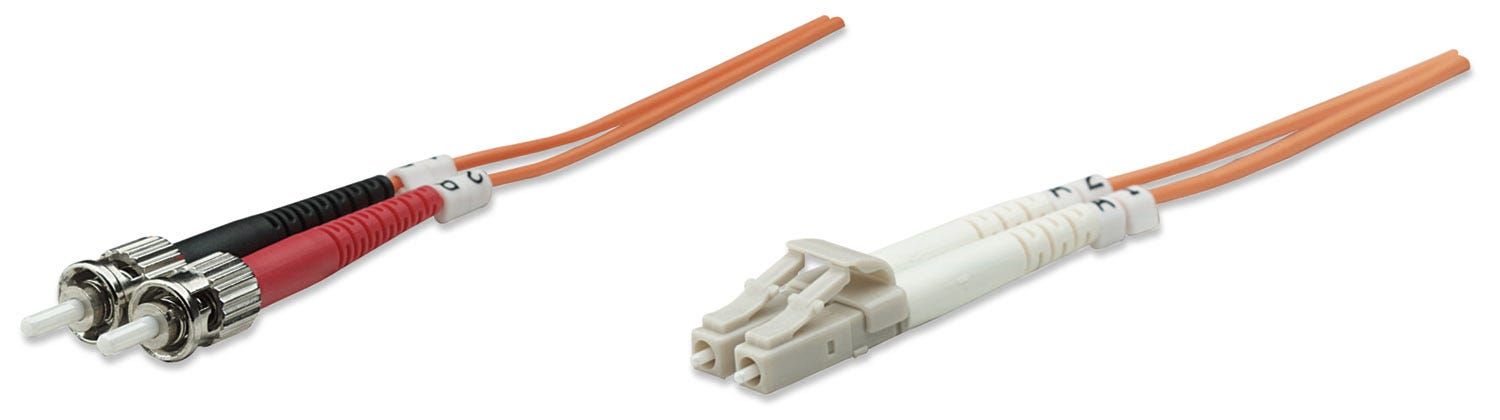 Intellinet LC/ST Fiber Optic Patch Cable - 2m - Orange