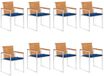 vidaXL Tuinstoelen 8 st met kussens massief acaciahout