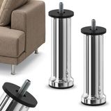 BASTLUNDA Verchroomde meubelpoten, meubelpoten met schroefdraad, 13 cm – set van 2 stuks