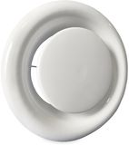 Whisper ventilatieventiel afvoer Ø 150 mm met klemveren - wit staal - afzuiging lucht