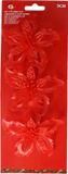 Gerimport Kerstboom bloemen op clip - 6 stuks - Goudkleurig - Kunststof