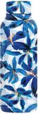 Quokka Isolatie Fles 510 ml Dubbelwandig met Bloemen Decor Hibiscus, Turquoise
