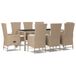 vidaXL 9-delige tuinset met kussens, beige, van polyrotan