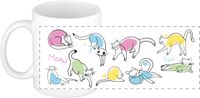Bellatio Decorations Cadeau koffie/thee mok - lieve kat/poes - wit - 300 ml - keramiek