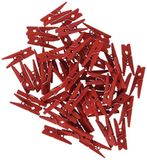 Mopec Box 100 mini-wasknijpers, hout, rood, 1,5 x 5 x 6 cm