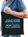 Bellatio Decorations Shoppartners Bv Naam cadeau Tasje voor Jacob - The man, The myth the Legend - katoenen - zwart