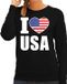 Bellatio Decorations Shoppartners Bv I love USA supporter sweater / trui voor dames - zwart - Amerika / VS landen truien - Amerikaanse fan kleding dames XS
