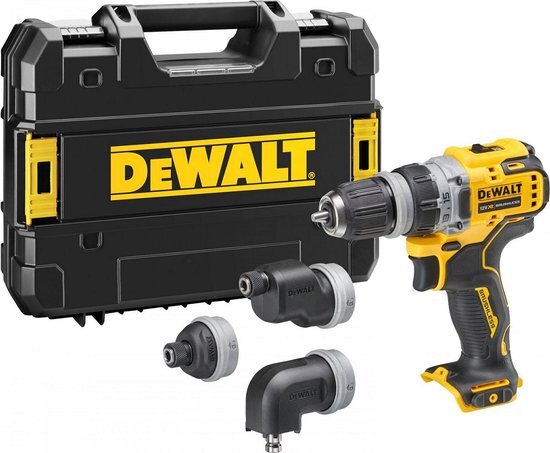 DeWalt DCD703NT 12V Li-ion Accu boormachine body met 4 verwisselbare koppen in TSTAK koffer