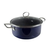San Ignacio - Habitex steelpan 20 cm met deksel van Aamel, marmeren coating, handgrepen en knoppen van roestvrij staal