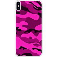 iPhone XS Max Camouflage rose bedrukt siliconen hoesje