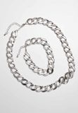 Urban Classics Basic Diamond Necklace And Bracelet Set silver one size
