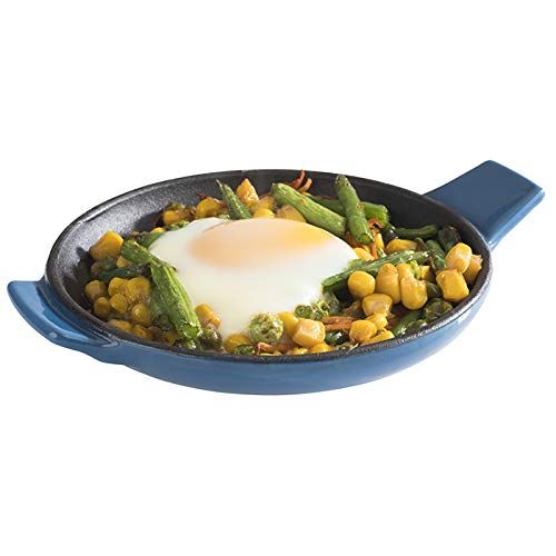 APS APS-serveerpan "Cast Iron" - Mini gietijzeren pan geëmailleerd, Ø 13 cm, blauw