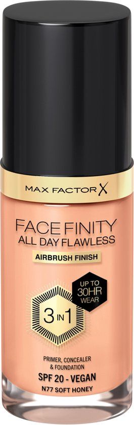 Max Factor Facefinity All Day Flawless Foundation - N77 Soft Honey 30ml