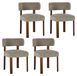 Colamy Set van vier stoelen van massief hout, bruin