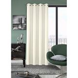 Eurofirany Crème oogjes, effen mat, glad gordijn, linnenbinding, gordijn, 1 stuks Lichtmodern minimalistisch woonkamer slaapkamer, polyester, 140x250 cm
