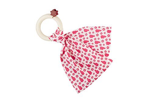 little big things BibO+ - houten grijper met knuffeldoek, roze