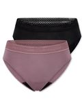Schiesser 2PACK Rio Menstruatie onderbroekje - Schiesser Care Dames Onderbroek - zwart/mauve