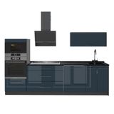 Vicco Complete keukeneenheid Fame-Line Donkerblauw Glans/Antraciet 280 cm