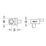 KS Tools 14x18mm Verzonken Vierkant - 1/2" - 1 Stuk