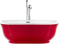 Beliani TESORO - Red Acrylic Oval Bathtub - 170x77cm