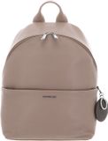 Mandarina Duck Leren Rugzak met laptopvak Mellow Leather Backpack Warm Taupe