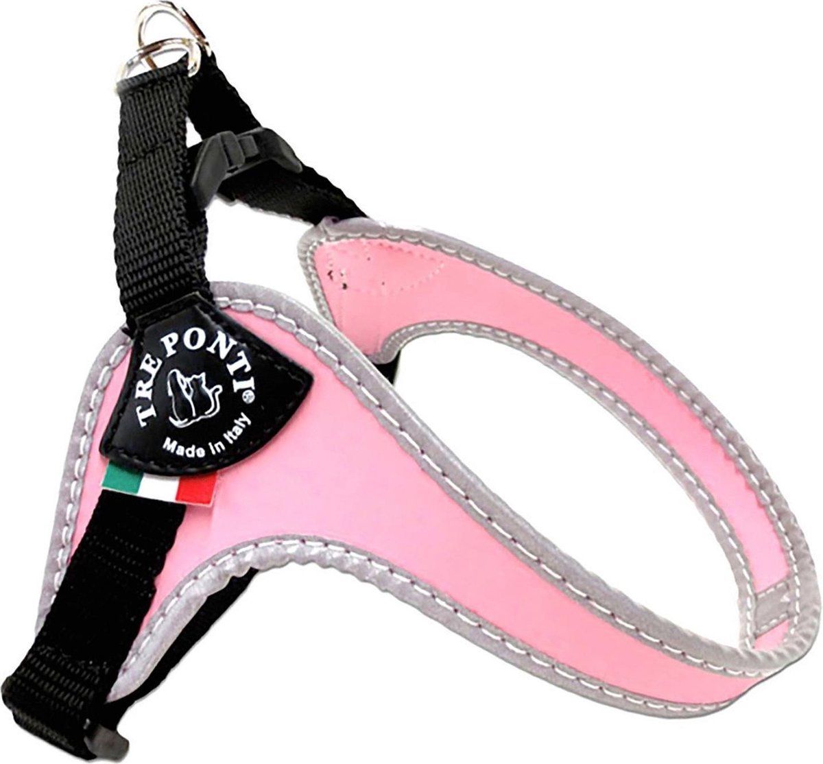 Tre Ponti Fibbia Basic Tuig Roze&Reflecterend - Hondenharnas - 48 - 62 cm