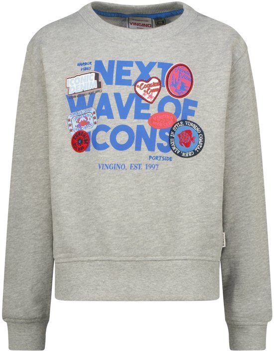 Vingino - Noura - Meisjes - Sweater - Katoen - Grijs Melange - Maat 140