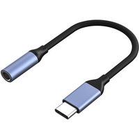 Phonillico® Adapterkabel USB-C Jack 3,5 mm audio oortelefoon hoofdtelefoon muziek Compatibel voor Realme GT 5G - GT Master - GT Neo2 - C25s