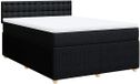 vidaXL Sommier tapissier, tissu, noir, 140x200 cm