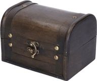 Securit Houten schatkistje/sieraden doosje - Bruin - Hout - 11 x 16 x 11 cm
