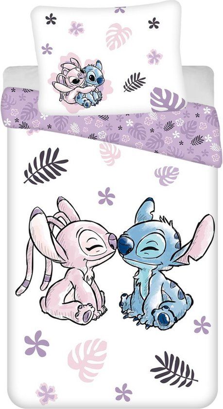 4KidsOnly Jerry Fabrics Lilo en Stitch dekbedovertrek Stitch & Angel 140 x 200 cm - 70 x 90 cm - katoen