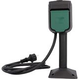 UNITEC WLAN stopcontact outdoor, IP44 spatwaterdicht, compatibel met elke router, bediening via spraakopdrachten met Alexa en Hey Google, 3680 W, 16 A, incl. grondpen