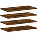 vidaXL Étagères 4 pièces 60x20x1,5 cm bois traité couleur chêne fumé