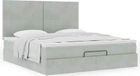Maison Exclusive - Cadre de lit ottoman avec coussin de matelas gris clair, 200x200 cm, velours