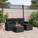 Maison Exclusive - Ensemble de meubles de jardin 5 pièces avec canapé et coussins, noir, en polyrotin