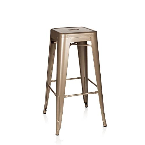 HJH OFFICE VANTAGGIO HIGH barkruk - metaal goud - retro - industrieel design - stapelbaar