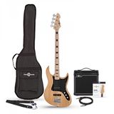 Gear4music LA II Basgitaar + SubZero V15B Versterkerpakket, Natural